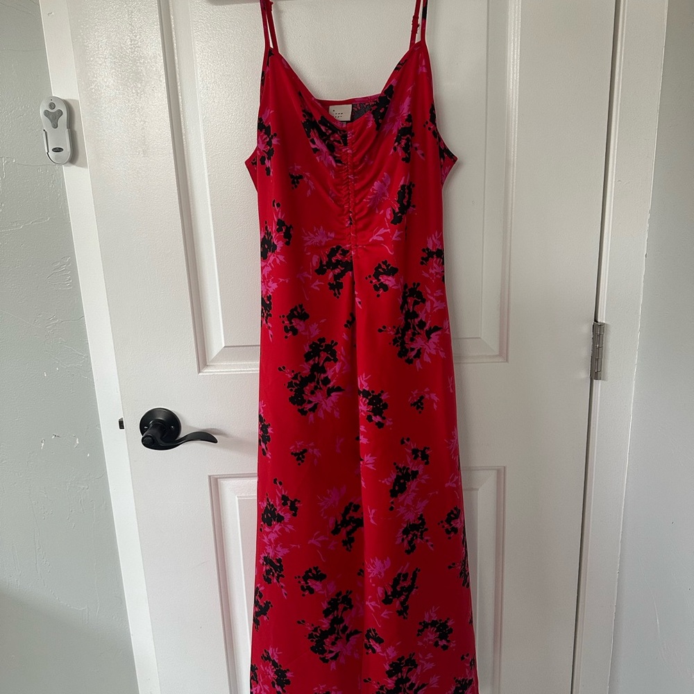 Red Floral Slip Dress